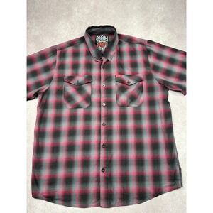 DIXXON Slayer Limited Edition Flannel D Lux Mens 2X Red Black Plaid Button Shirt